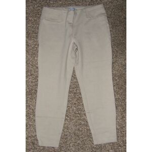 WONDERLY Light Khaki Sz Large Petite Elastic Waist Stretchy Ponte Ankle Leggings